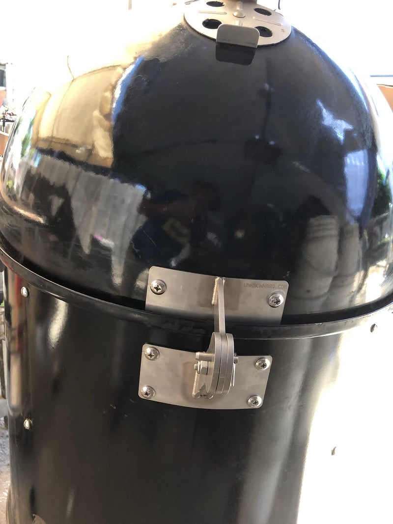 BBQgaskets.com Stainless Lid Hinge Kit compatible with Weber Smokey Mountain Grill 18.5 22.5 quick release - Image 4